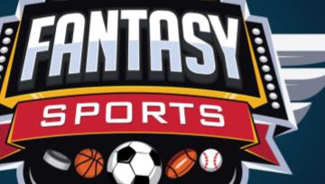 an emblem reading Fantasy Sports including a variety of sports balls