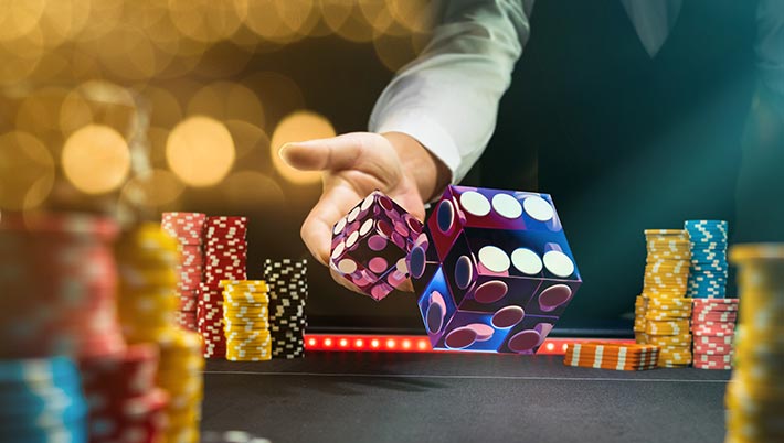 throwing craps dice
