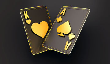 King and ace of spades gold on black