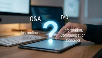 man typing questions into a laptop  