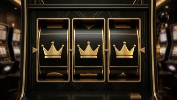 Luxury slots reels with 3 gold crowns