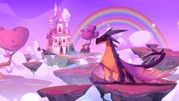 anime castle with dragon guard