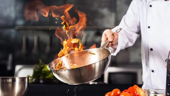 sauteeing in a wok