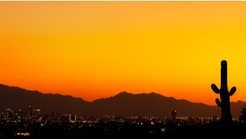 a beautiful desert sunset