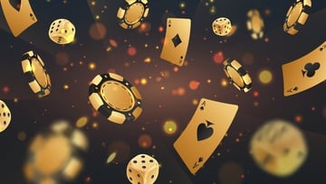 casino coins, chips and dice