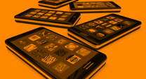 cell phones with gaming icons on the screens
