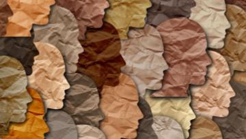 collage of silhouettes cut out of paper representing diversity