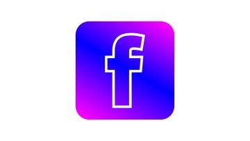 facebook logo on a blue gradient background