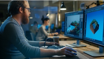 game developer at work