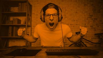 guy playing on pc