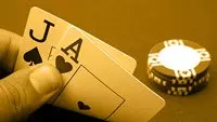a blackjack hand - Ace and Jack