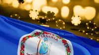 The Virginia state flag and casino chips