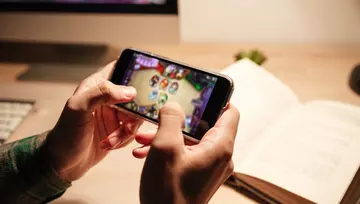 playing a game on a mobile device