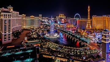 overview of Las Vegas from above