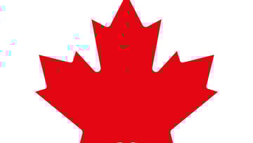 red maple leave signifying the Canadian flag