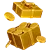 Golden gift boxes