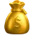 Gold money bag with a dollar symbol