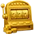 Gold slot machine with a 777 jackpot
