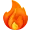 Trending slots icon represented by an orange flame