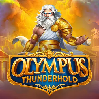 Jeu de casino Olympus Thunderhold avec un puissant dieu grec et des éclairs