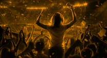 sports arena full of cheering fans