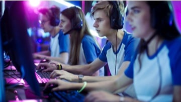 team playing professional esports