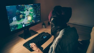Woman video gamer