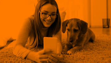 woman with dog